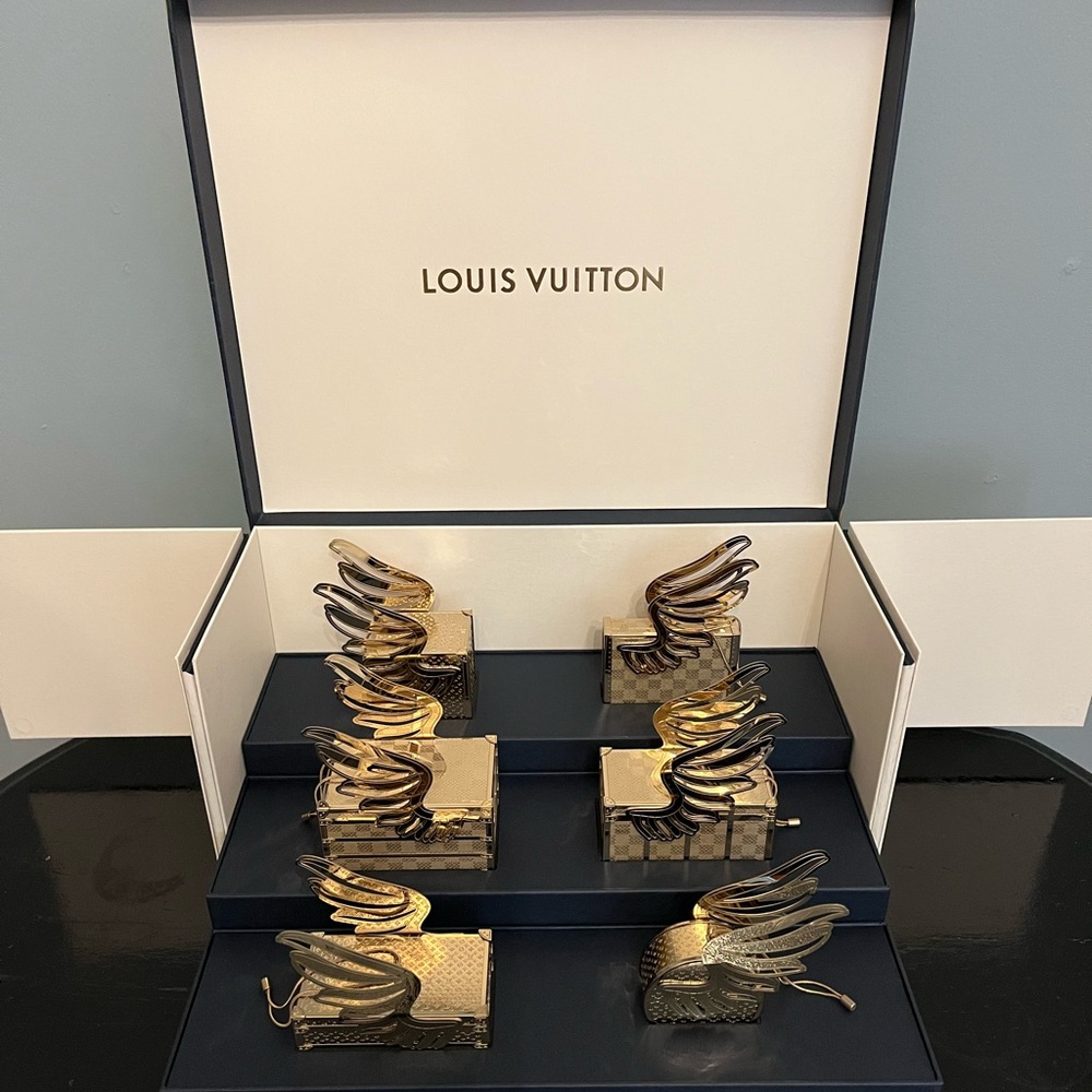 Louis Vuitton 2025 Holiday Rare VIP Gift Metal Trunk Set of 6 Ornaments